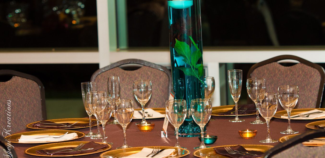 Elegant wedding table with decorations.